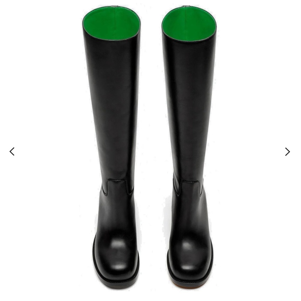 Bottega Veneta Knee High Black Leather Boots